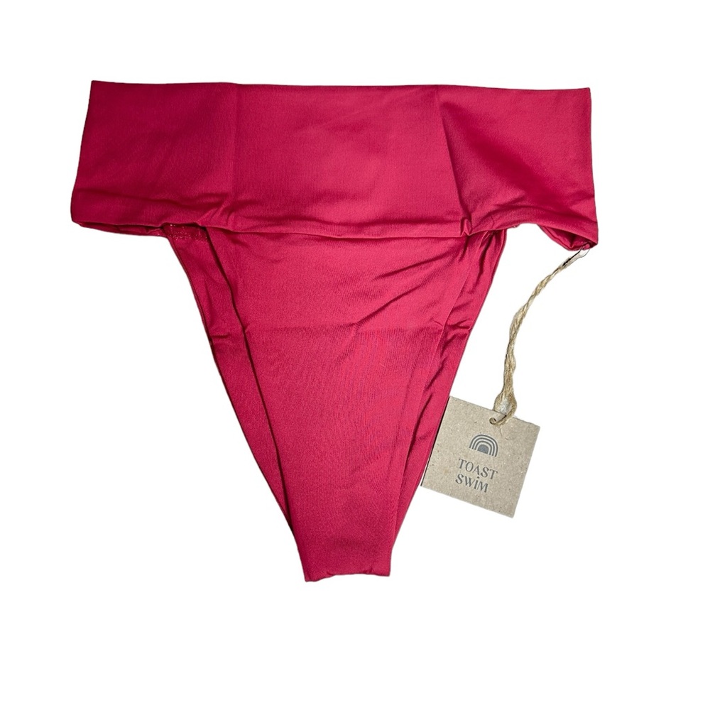 NWT Toast Signature Banded Waist Rhubarb Swim Bottom